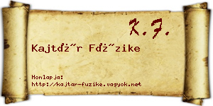 Kajtár Füzike névjegykártya